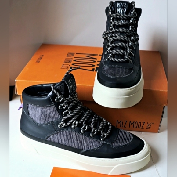 Miz Mooz Alpyne Sneakers Women's size 6.5 Slate Gray Leather NWB Mid/Hi.- New w - Picture 12 of 13